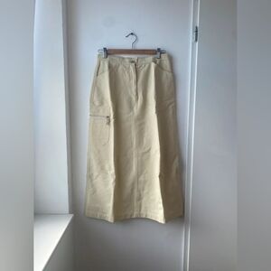 Elegant Cream Maxi Skirt